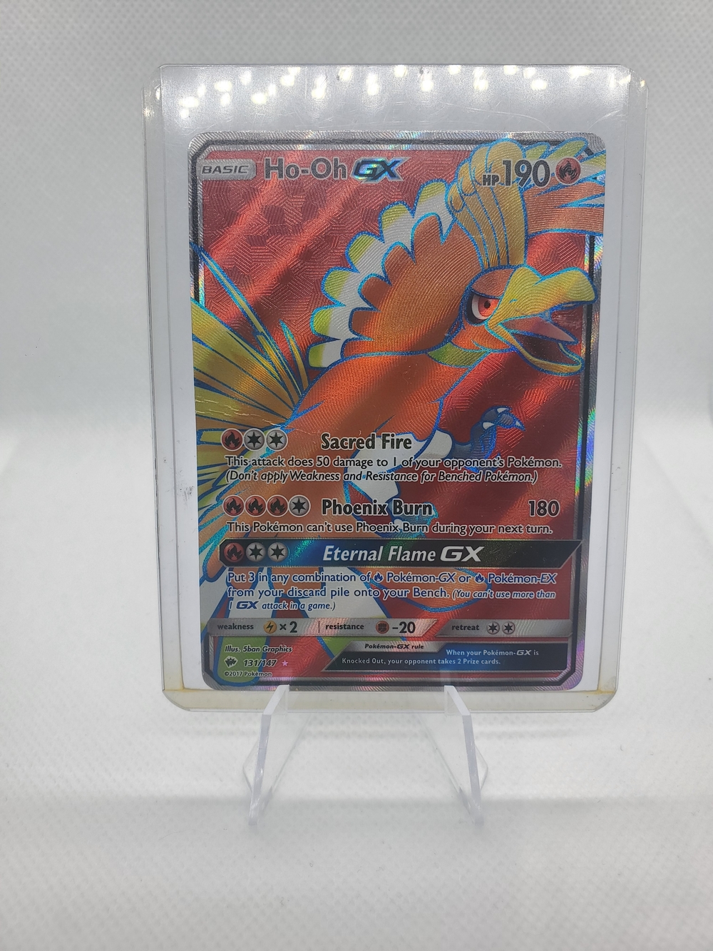 Pokémon Ho-Oh GX Ultra Rare Full Art Holo 131/147 SM-Burning Shadows Card NM